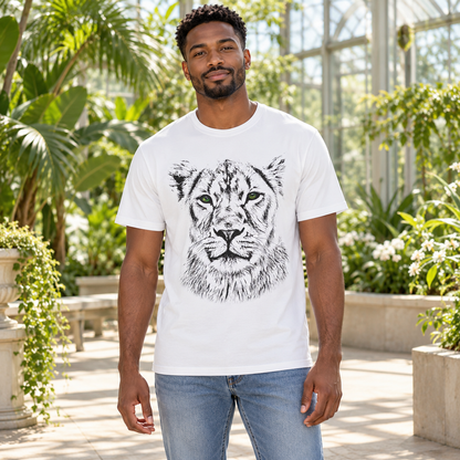 B&W Lioness Unisex Cotton T-Shirt