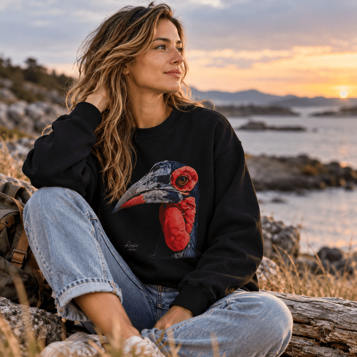African Hornbill Heavy Unisex Sweatshirt - HD Printing