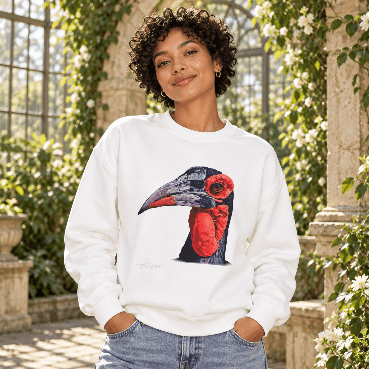 African Hornbill Heavy Unisex Sweatshirt - HD Printing