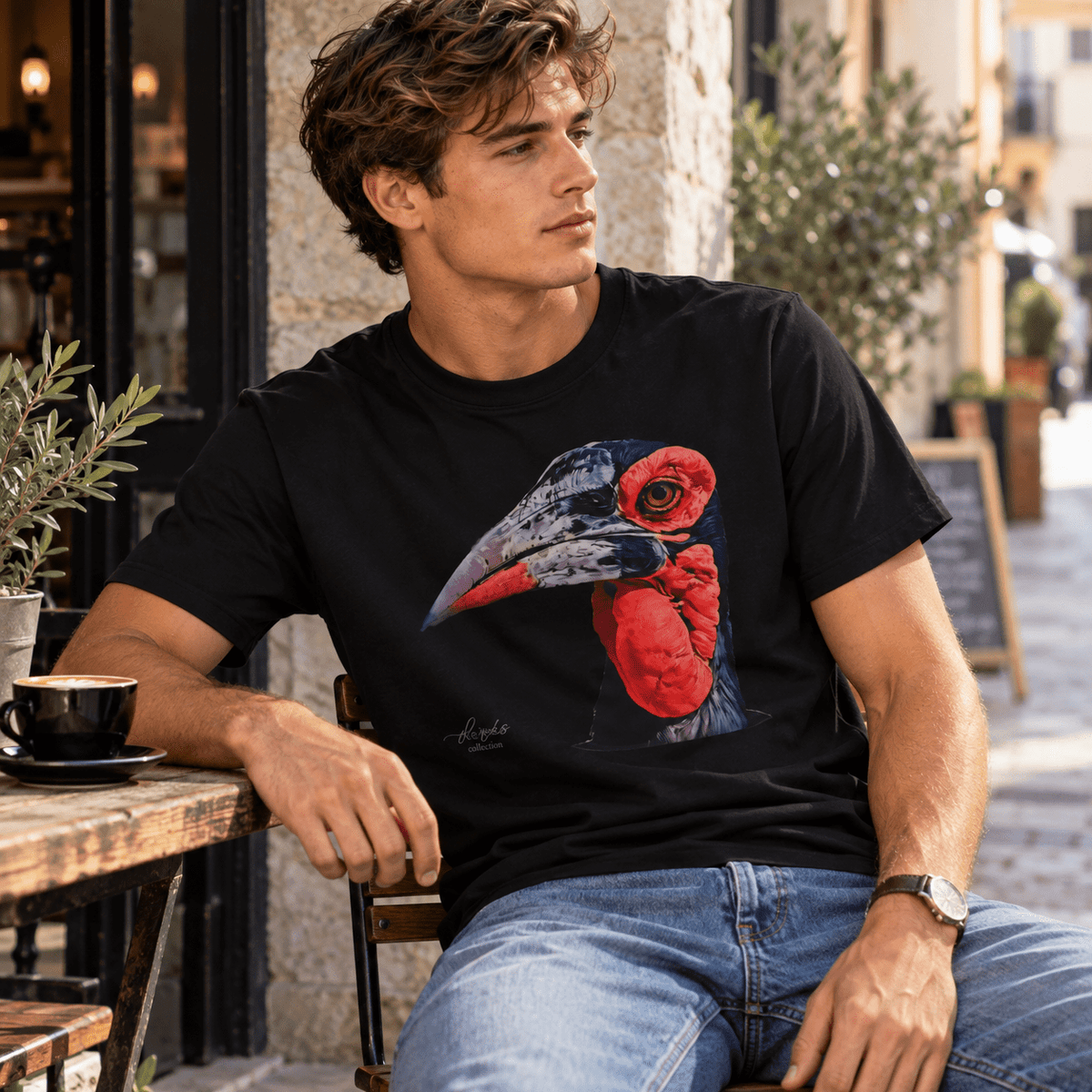 African Hornbill Unisex Cotton T-Shirt - HD Printing