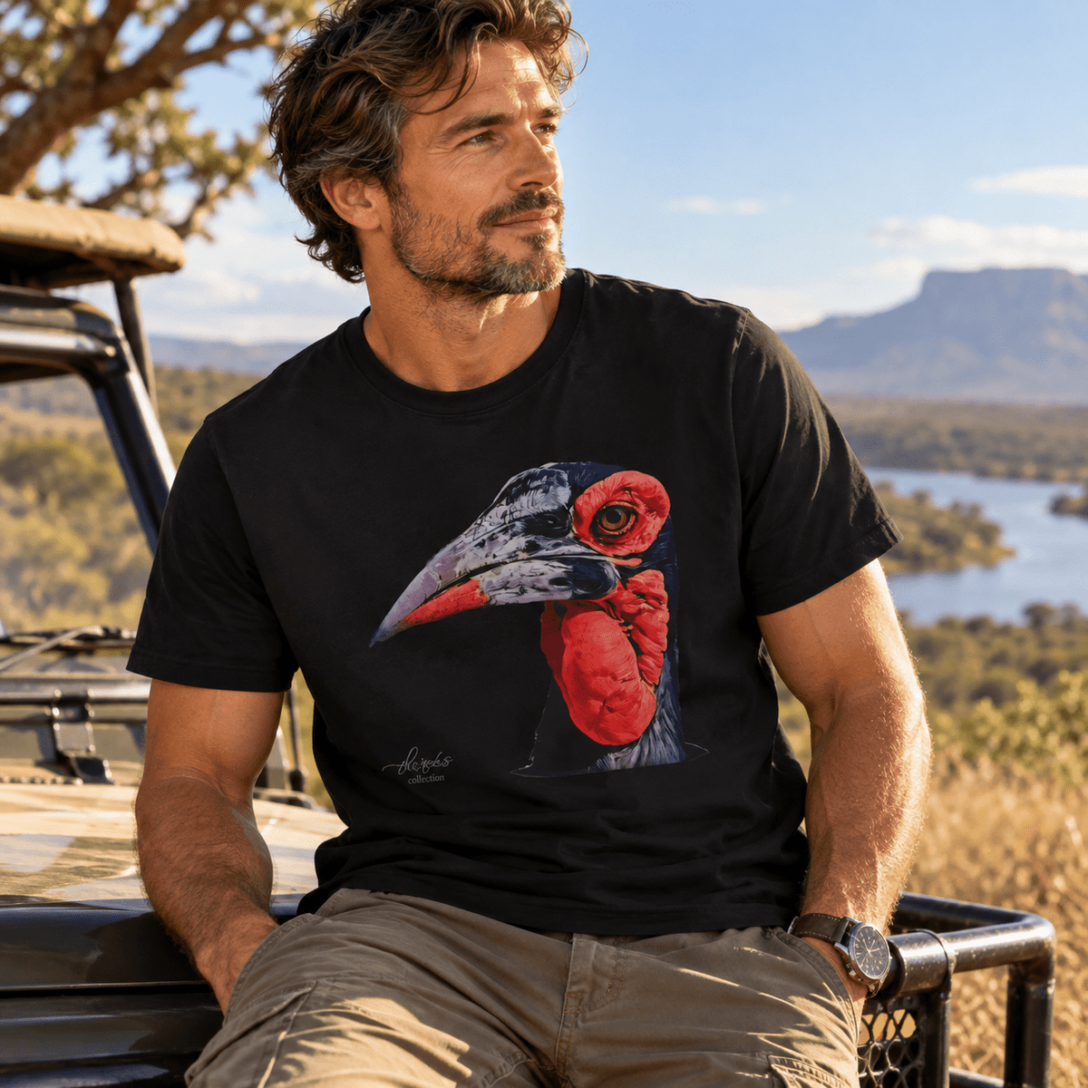 African Hornbill Unisex Cotton T-Shirt - HD Printing