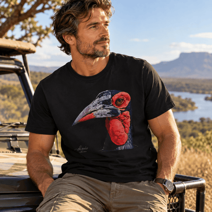 African Hornbill Unisex Cotton T-Shirt - HD Printing