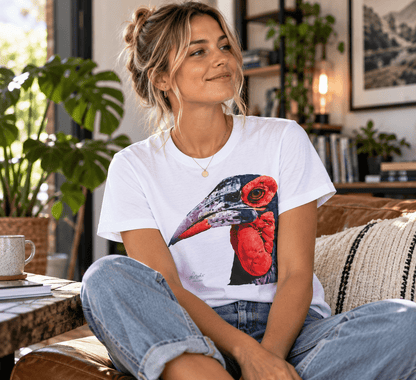 African Hornbill Unisex Cotton T-Shirt - HD Printing