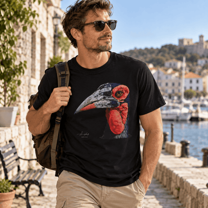 African Hornbill Unisex Cotton T-Shirt - HD Printing