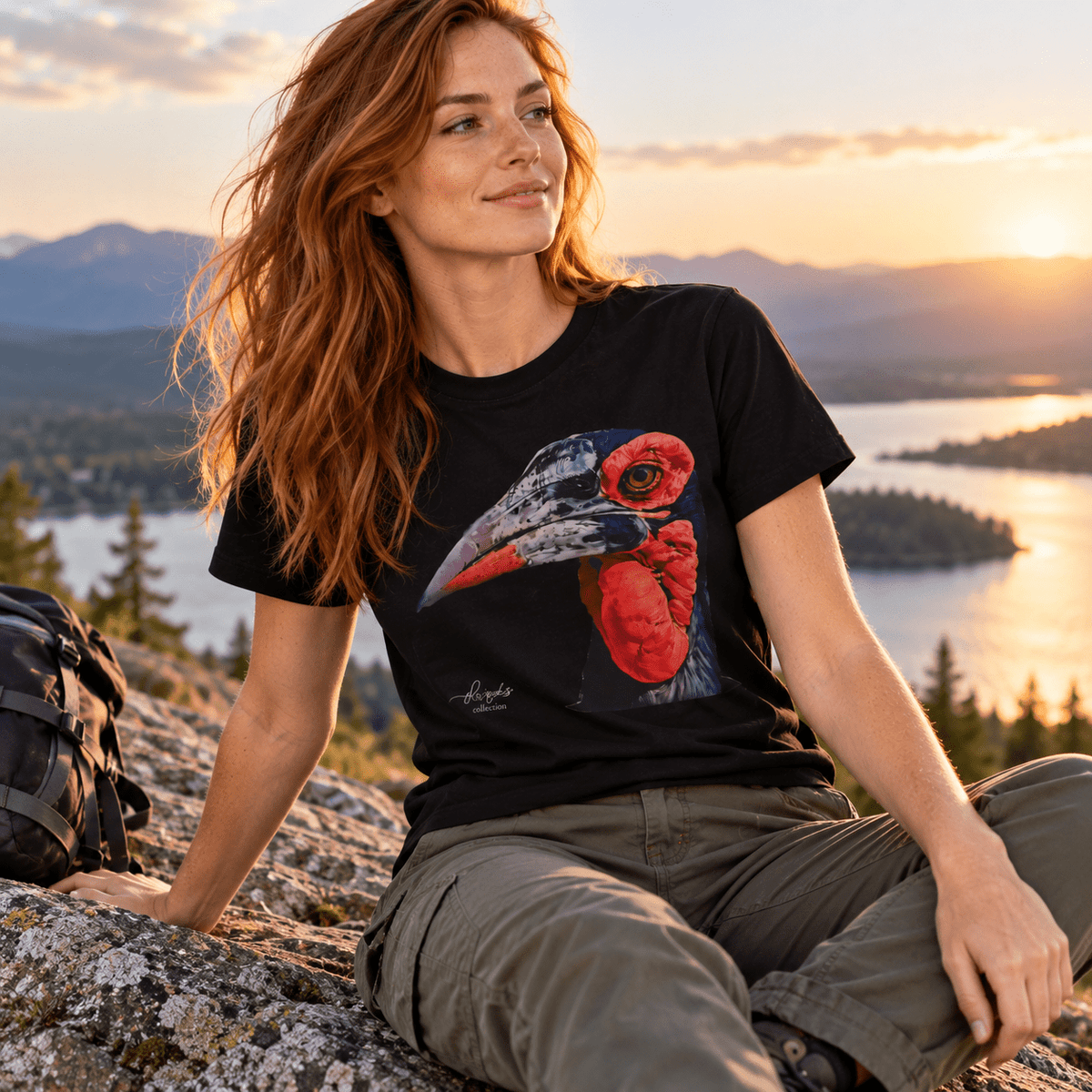 African Hornbill Unisex Cotton T-Shirt - HD Printing