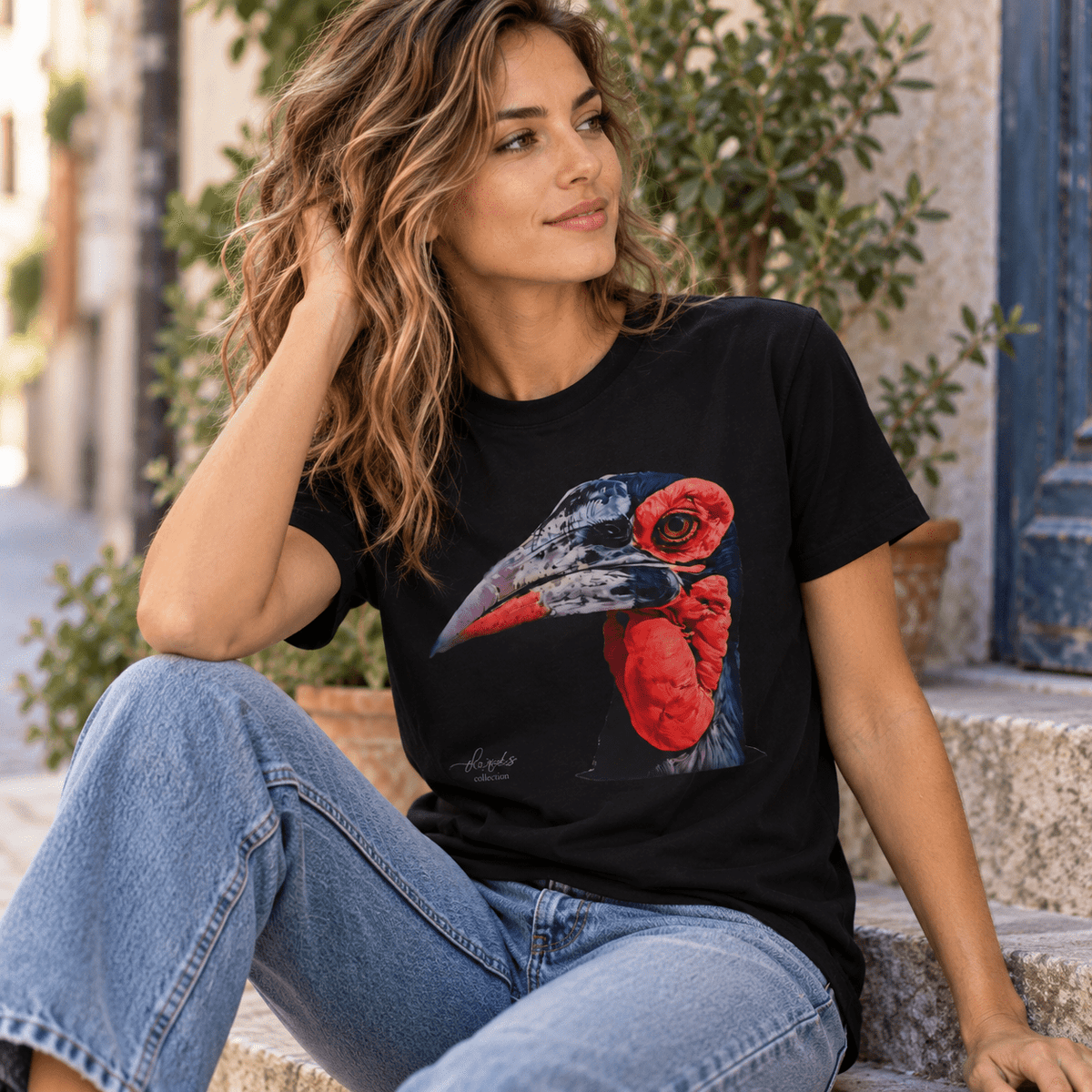 African Hornbill Unisex Cotton T-Shirt - HD Printing