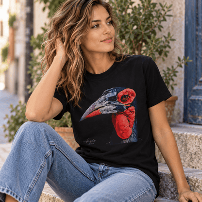 African Hornbill Unisex Cotton T-Shirt - HD Printing