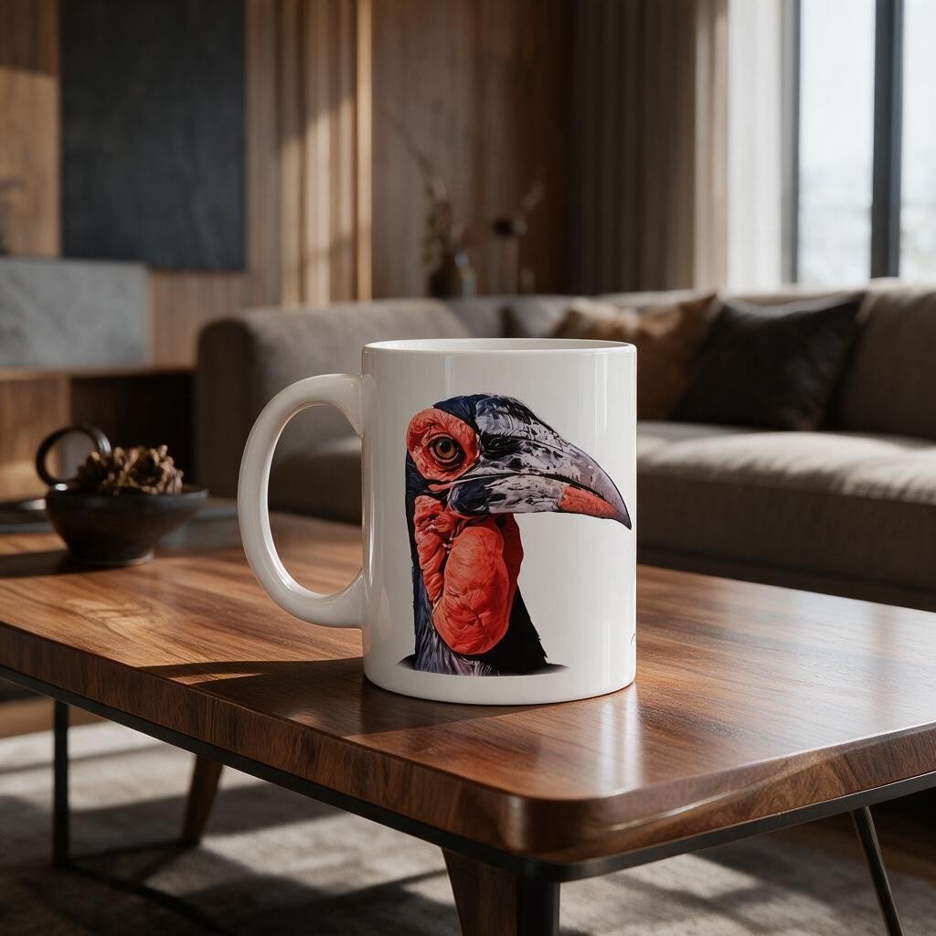 African Hornbill White Ceramic 11oz Mug - HD Printing