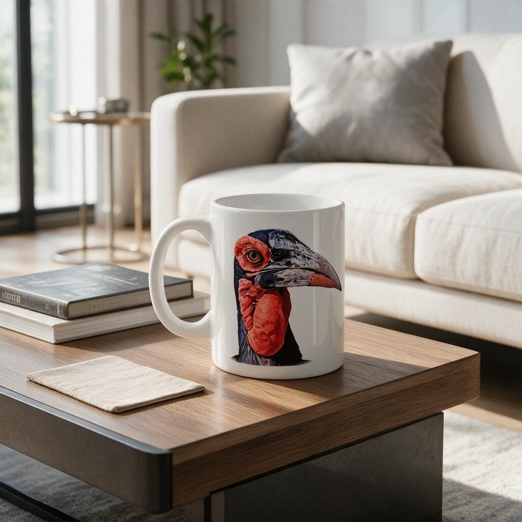 African Hornbill White Ceramic 11oz Mug - HD Printing
