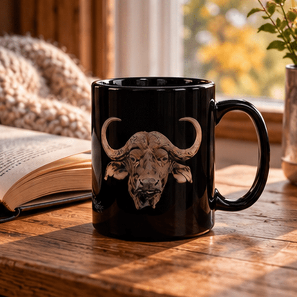 Buffalo 15oz Large Black Ceramic Mug - HD Printing