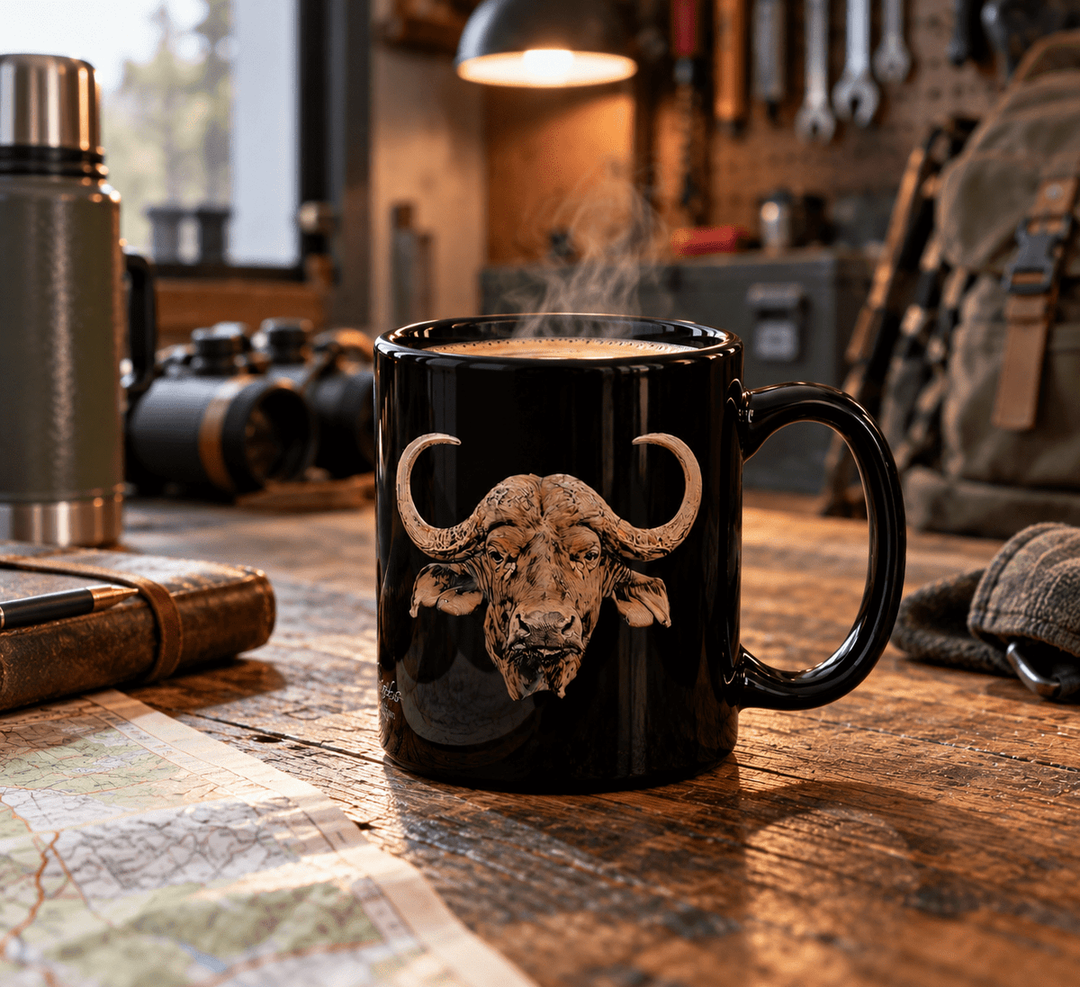 Buffalo 15oz Large Black Ceramic Mug - HD Printing