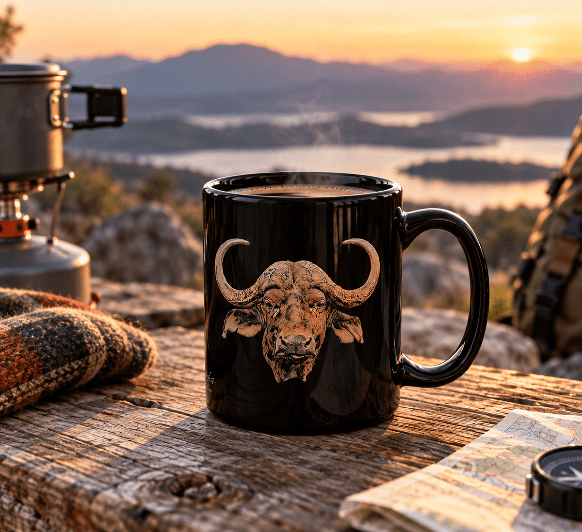 Buffalo 15oz Large Black Ceramic Mug - HD Printing