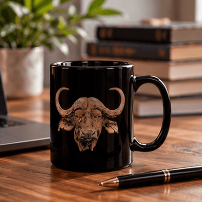 Buffalo 15oz Large Black Ceramic Mug - HD Printing