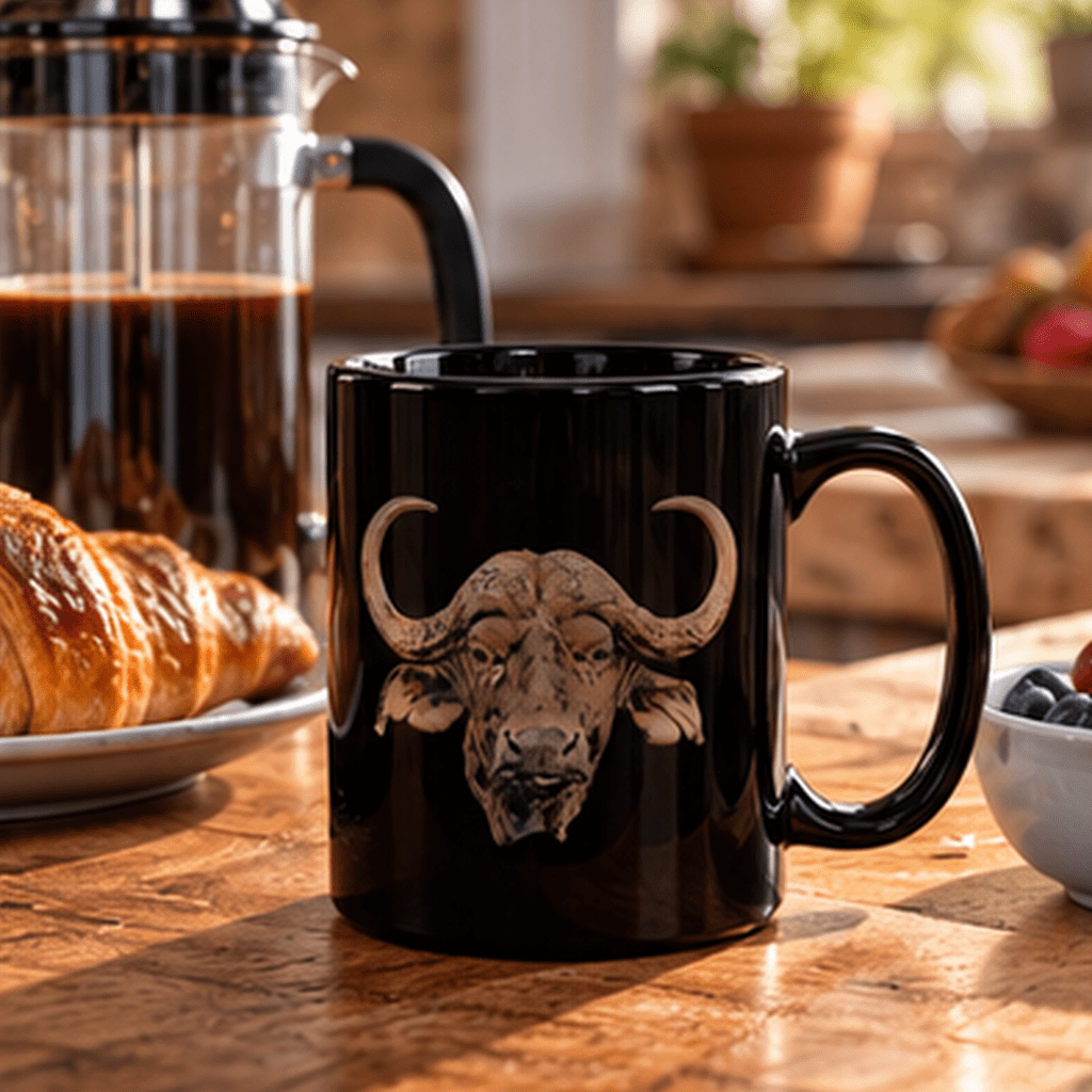 Buffalo 15oz Large Black Ceramic Mug - HD Printing