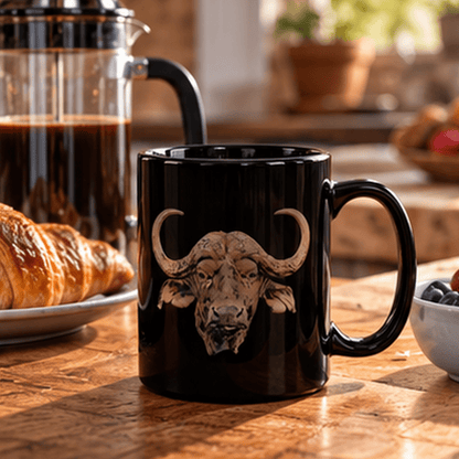 Buffalo 15oz Large Black Ceramic Mug - HD Printing