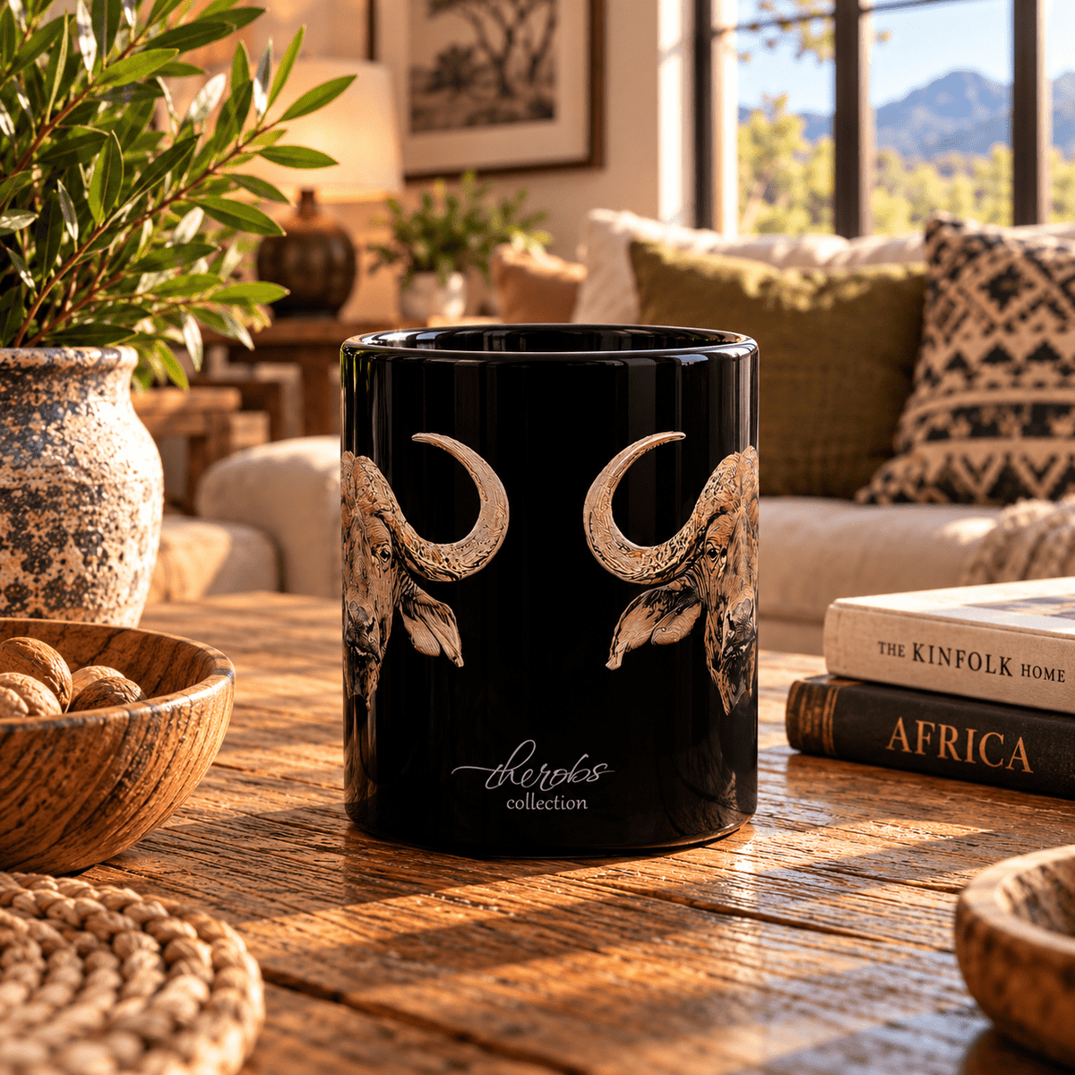 Buffalo 15oz Large Black Ceramic Mug - HD Printing