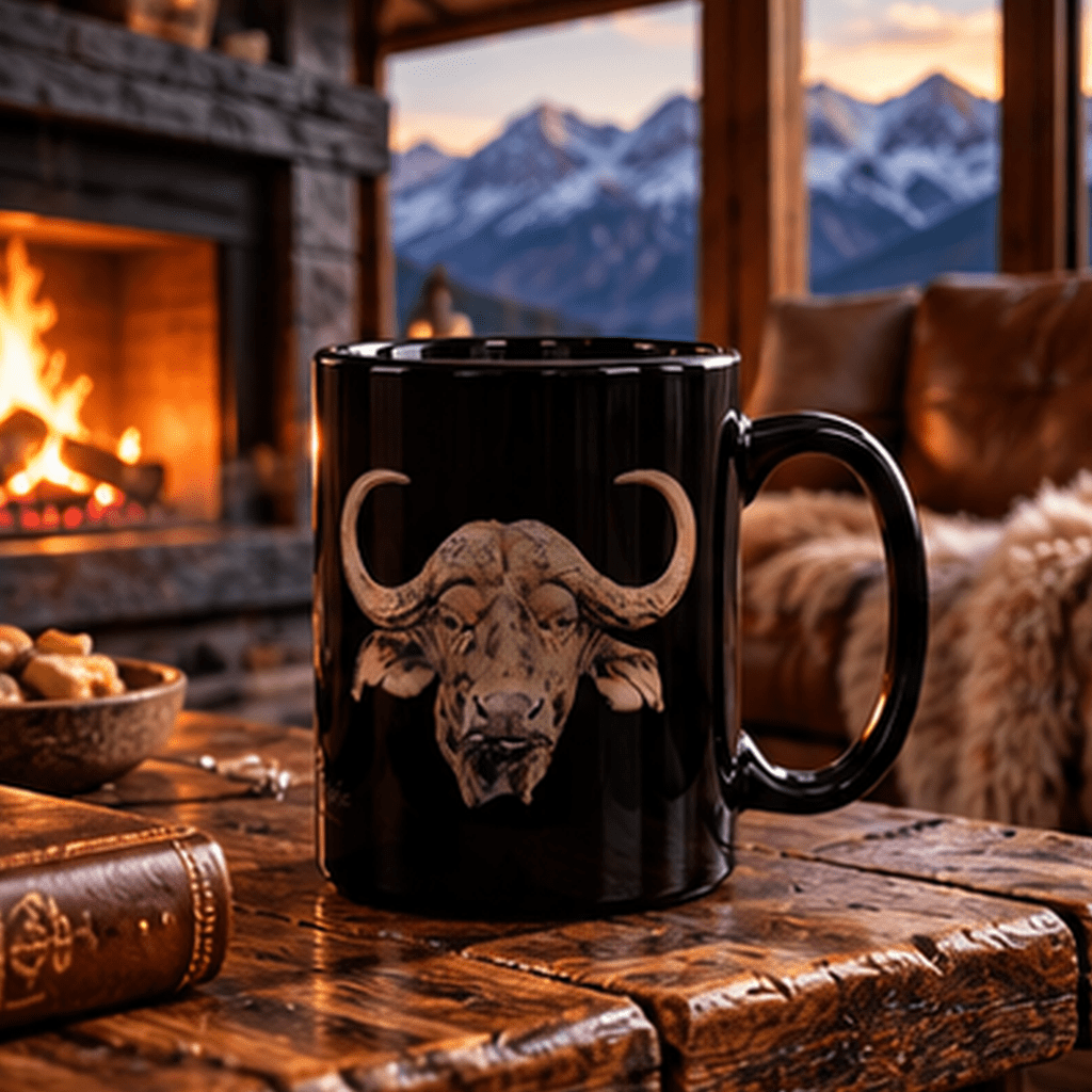 Buffalo 15oz Large Black Ceramic Mug - HD Printing