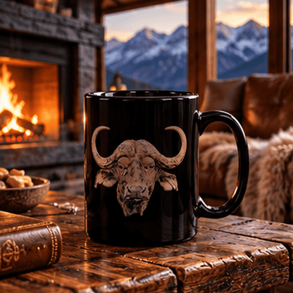 Buffalo 15oz Large Black Ceramic Mug - HD Printing