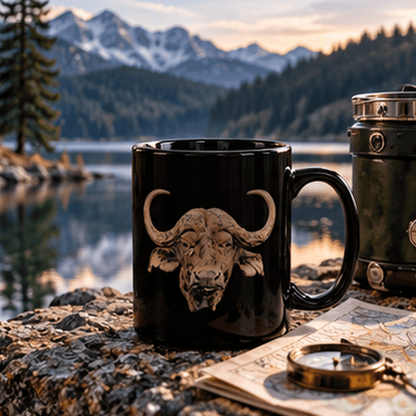 Buffalo 15oz Large Black Ceramic Mug - HD Printing