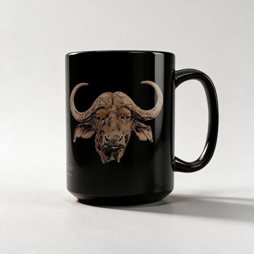 Buffalo 15oz Large Black Ceramic Mug - HD Printing