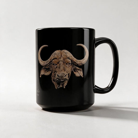 Buffalo 15oz Large Black Ceramic Mug - HD Printing