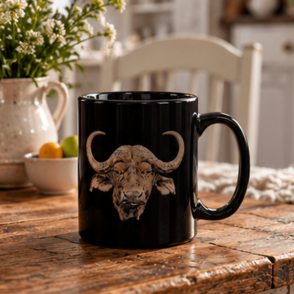 Buffalo 15oz Large Black Ceramic Mug - HD Printing