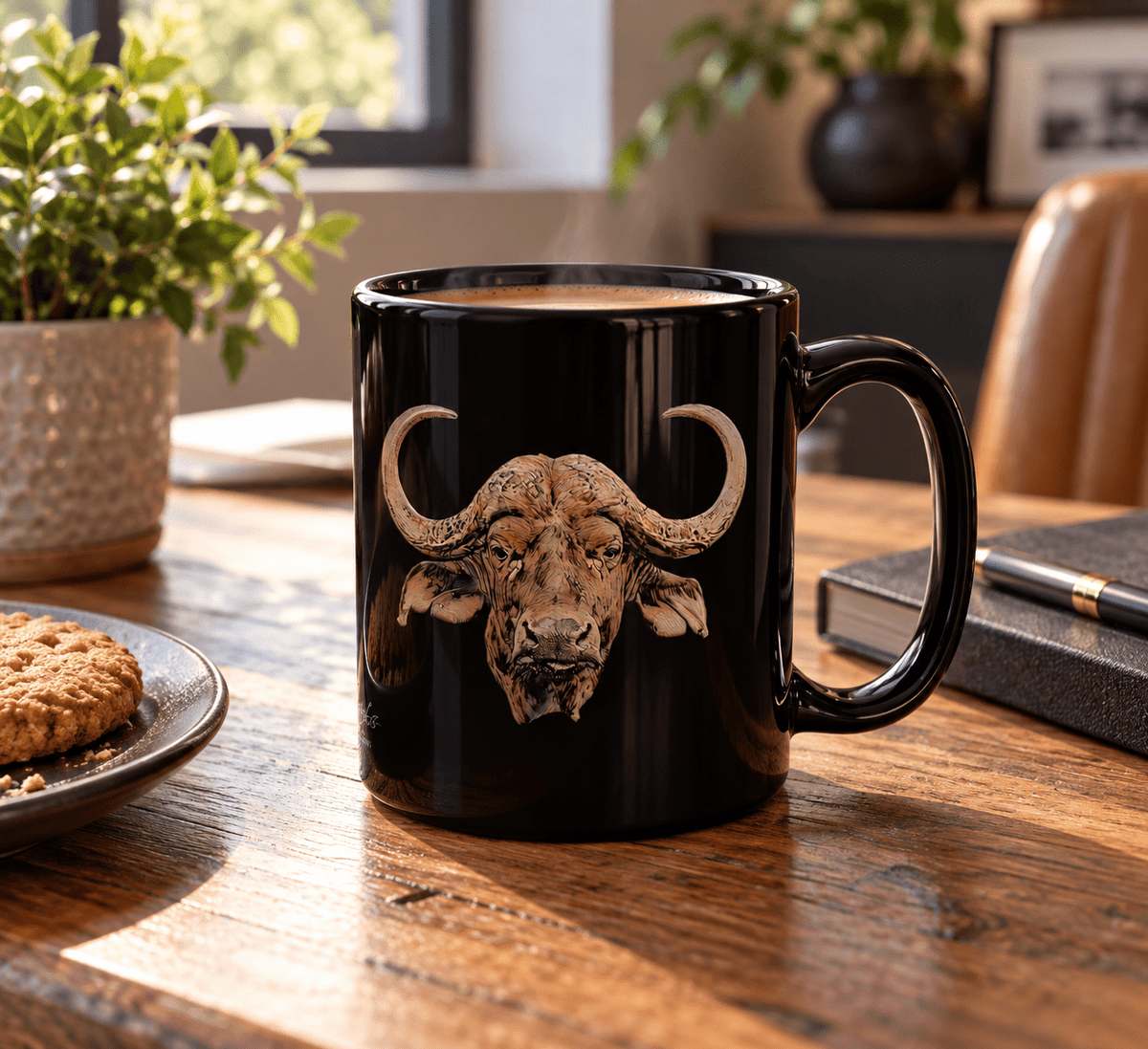 Buffalo 15oz Large Black Ceramic Mug - HD Printing