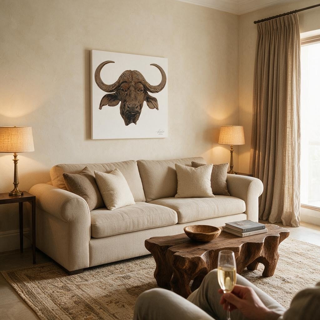 Cape Buffalo Satin Stretched Canvas Print - HD Printing