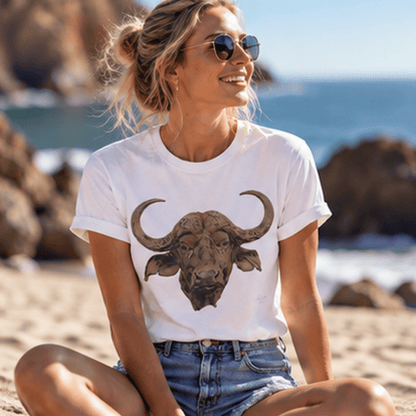 Cape Buffalo Unisex Cotton T-Shirt - HD Printing