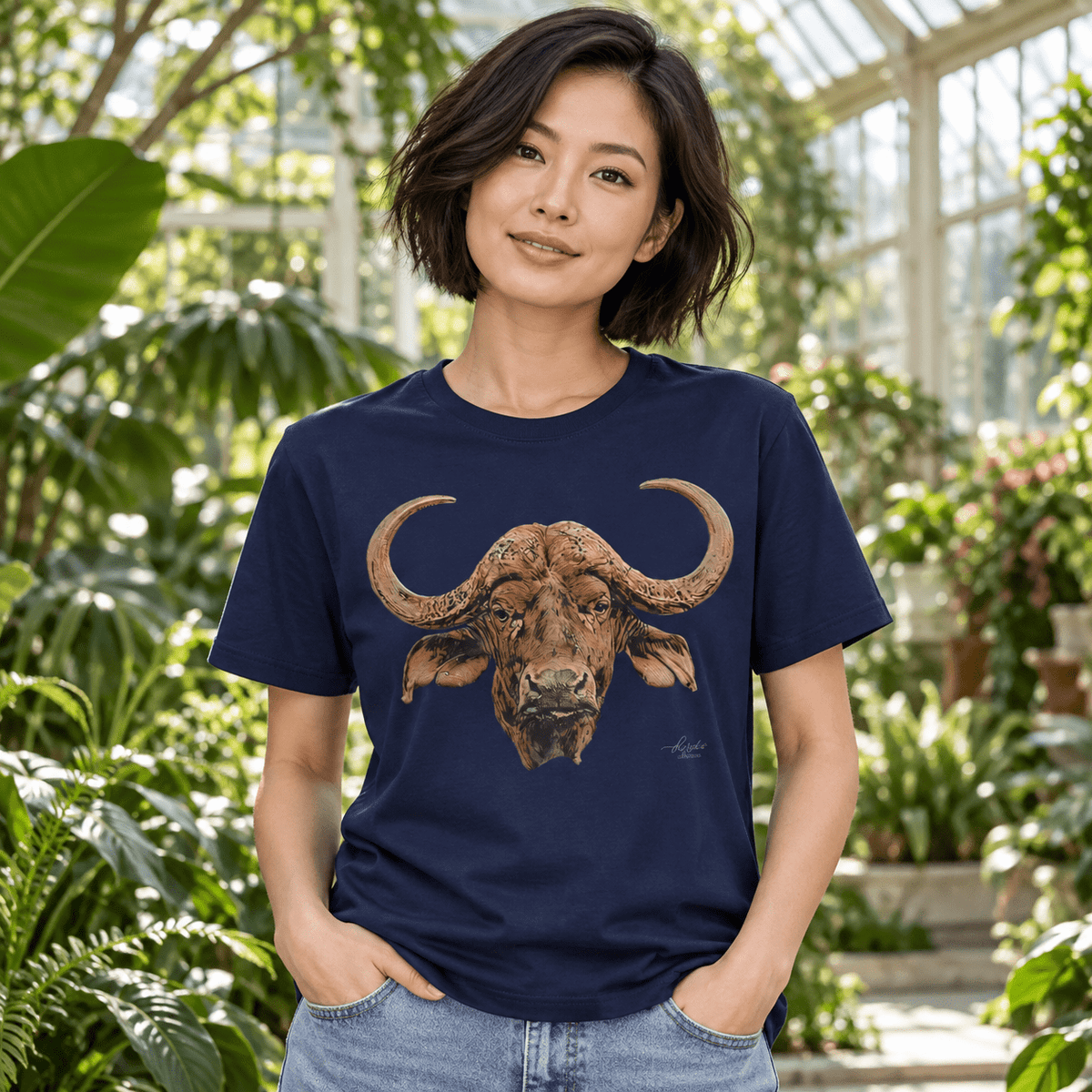Cape Buffalo Unisex Cotton T-Shirt - HD Printing