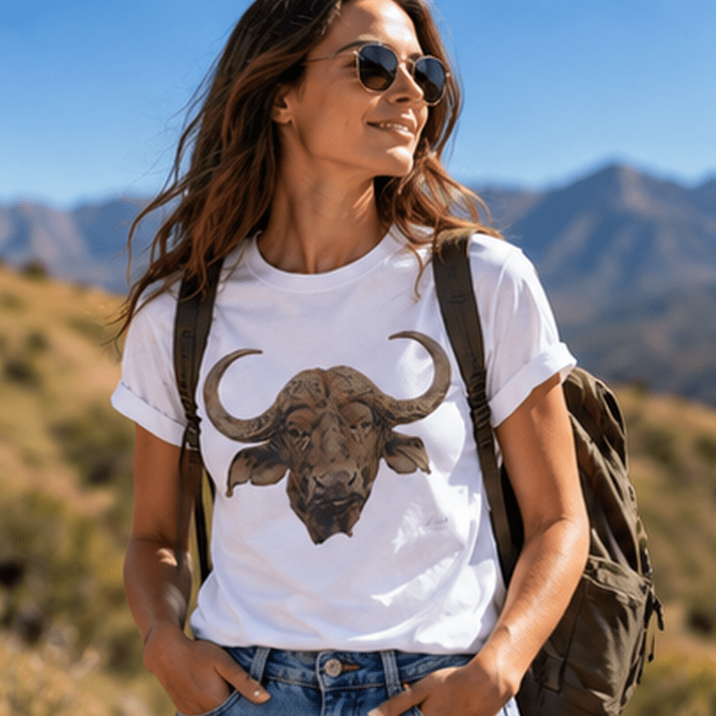 Cape Buffalo Unisex Cotton T-Shirt - HD Printing