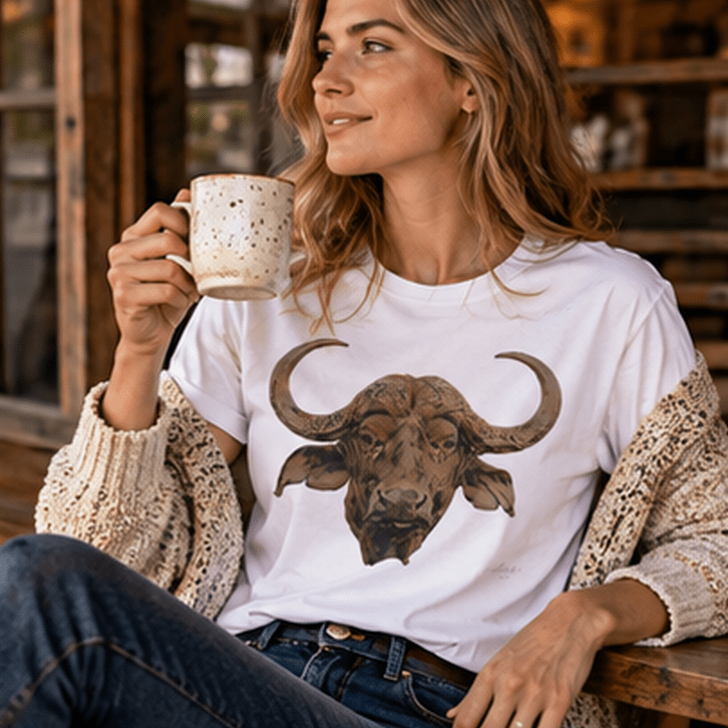 Cape Buffalo Unisex Cotton T-Shirt - HD Printing