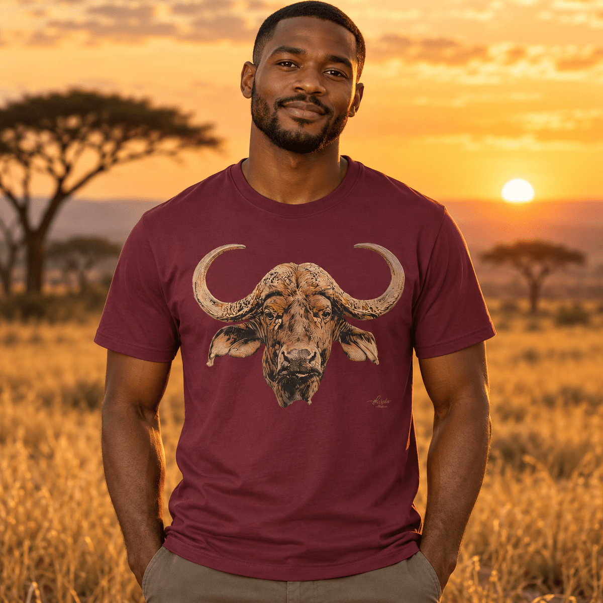 Cape Buffalo Unisex Cotton T-Shirt - HD Printing