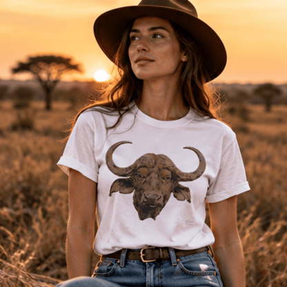 Cape Buffalo Unisex Cotton T-Shirt - HD Printing