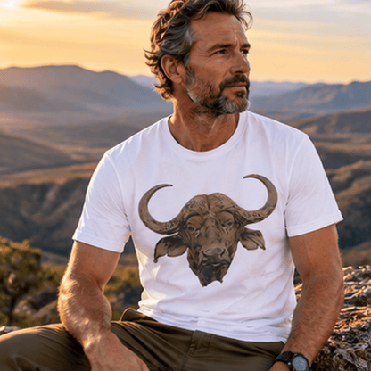 Cape Buffalo Unisex Cotton T-Shirt - HD Printing