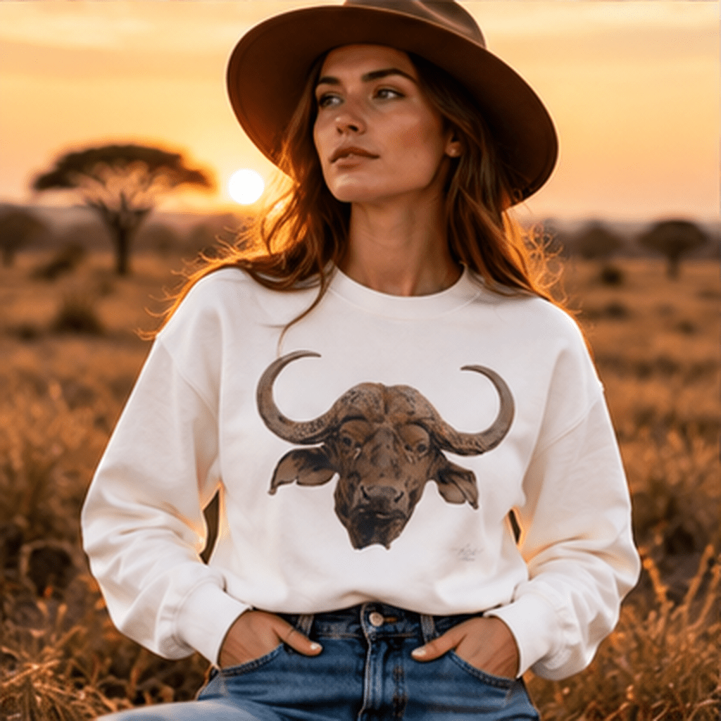 Cape Buffalo Unisex Heavy Sweatshirt - HD Printing