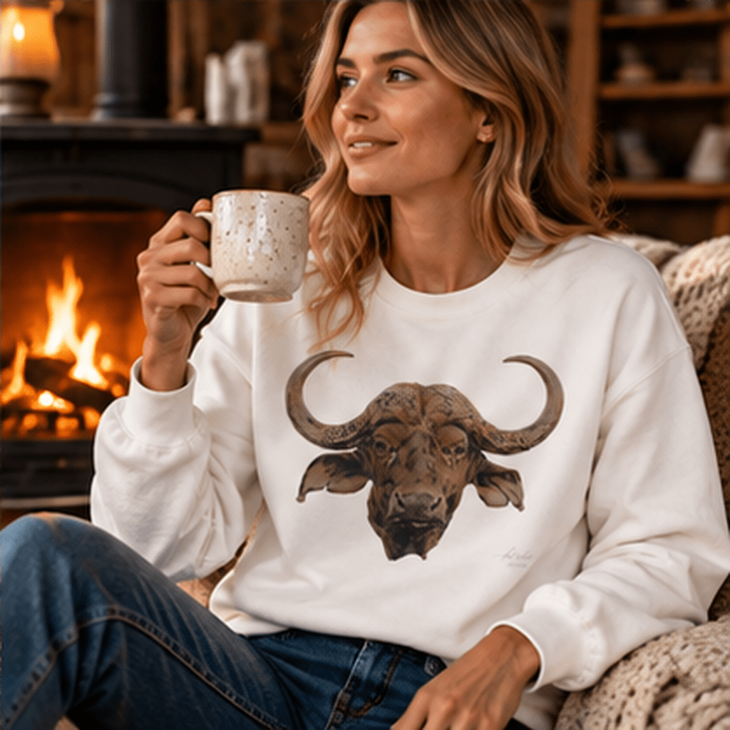 Cape Buffalo Unisex Heavy Sweatshirt - HD Printing