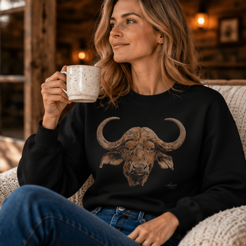 Cape Buffalo Unisex Heavy Sweatshirt - HD Printing