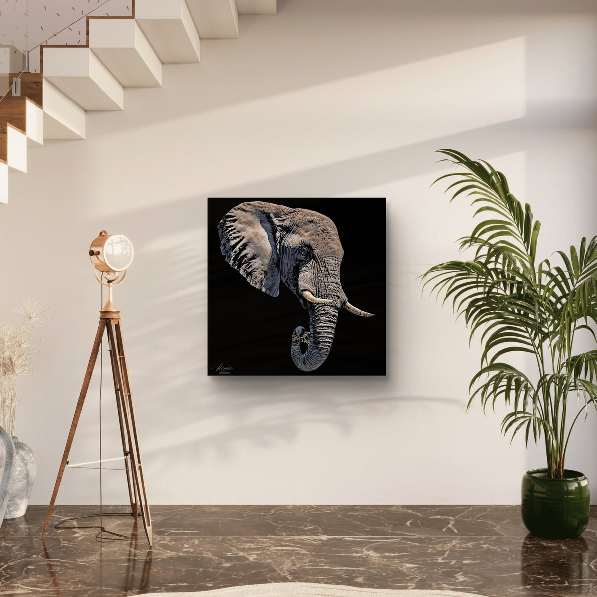 Elephant Fine Art Giclée Matte Black Poster II - HD Printing