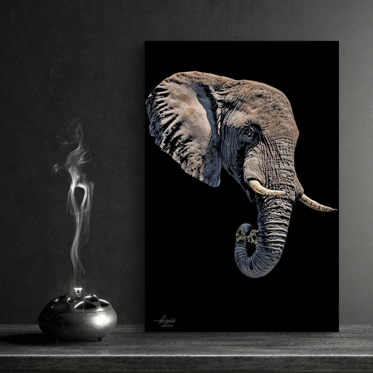 Elephant Fine Art Giclée Matte Black Poster II - HD Printing