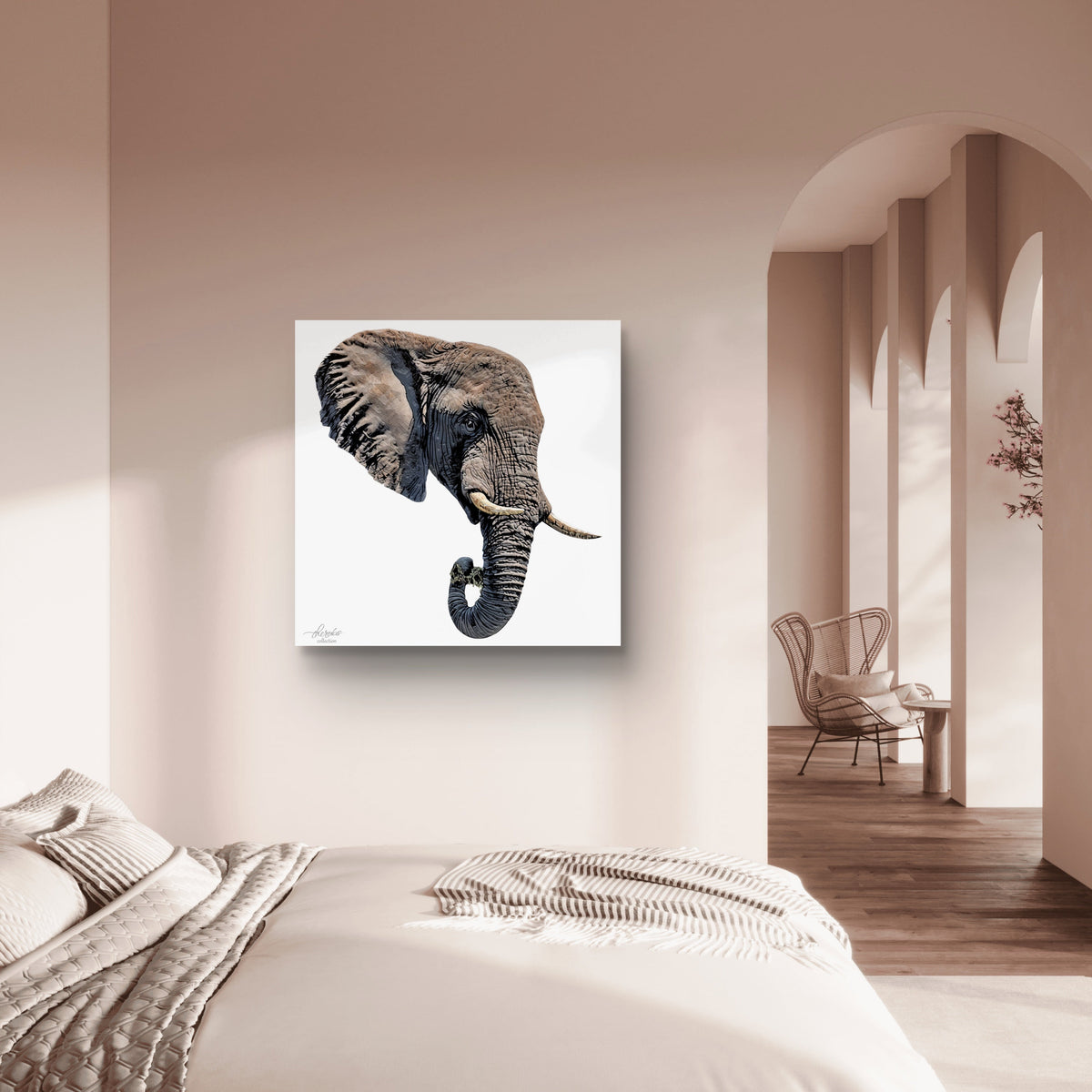 Elephant Satin Stretched Canvas Print - HD Printing