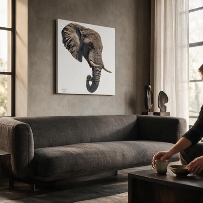 Elephant Satin Stretched Canvas Print - HD Printing