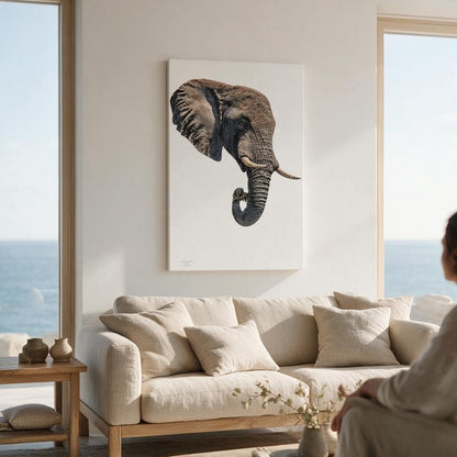 Elephant Satin Stretched Canvas Print - HD Printing