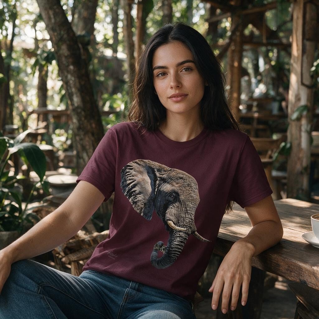 Elephant Unisex Cotton T-Shirt - HD Printing