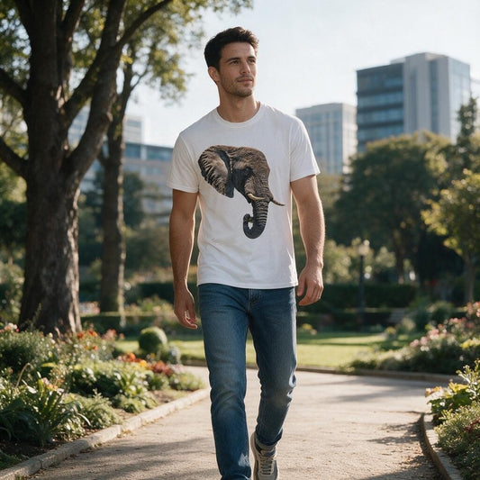 Elephant Unisex Cotton T-Shirt - HD Printing