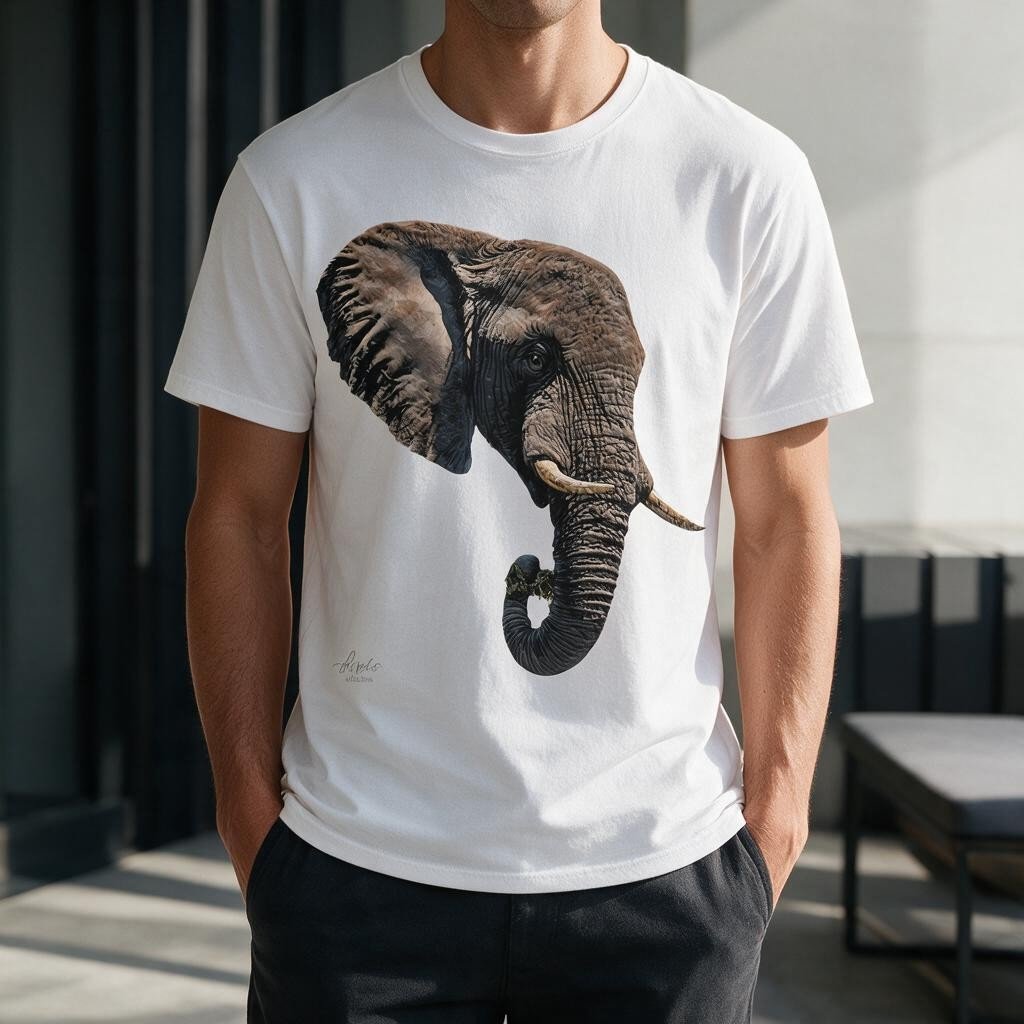 Elephant Unisex Cotton T-Shirt - HD Printing
