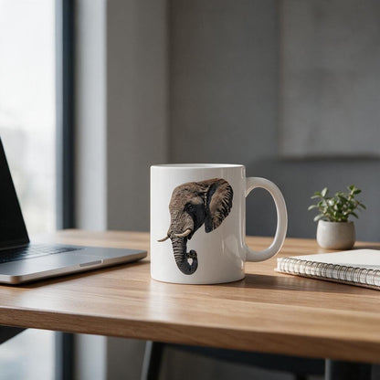 Elephant White Ceramic 11oz Mug - HD Printing