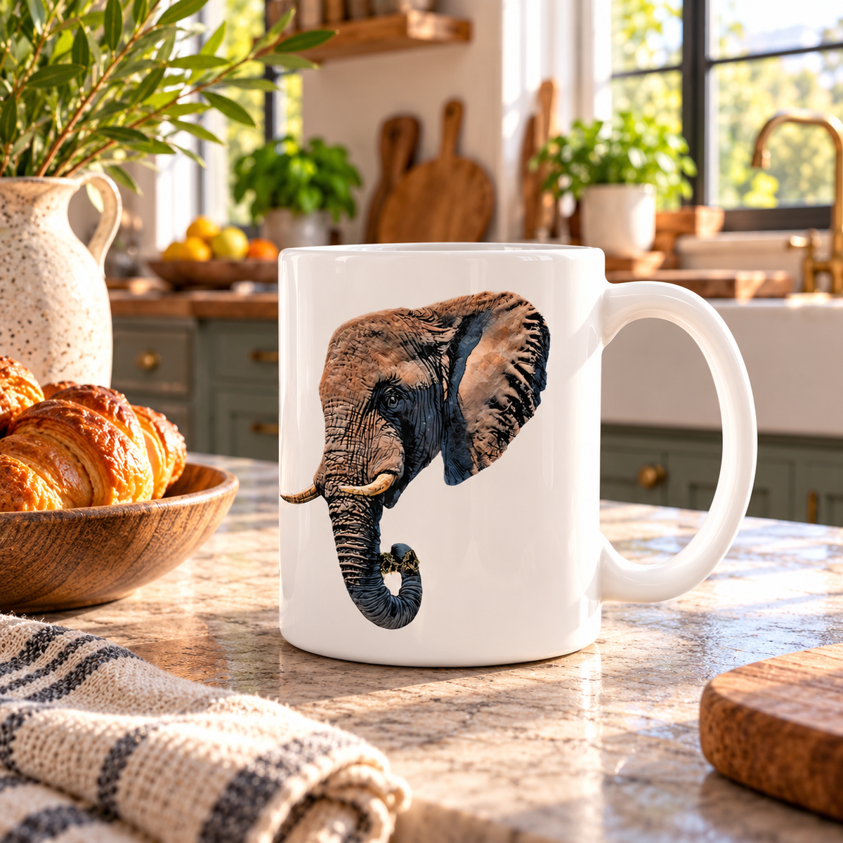 Elephant White Ceramic 11oz Mug - HD Printing