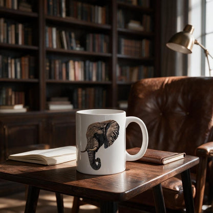 Elephant White Ceramic 11oz Mug - HD Printing