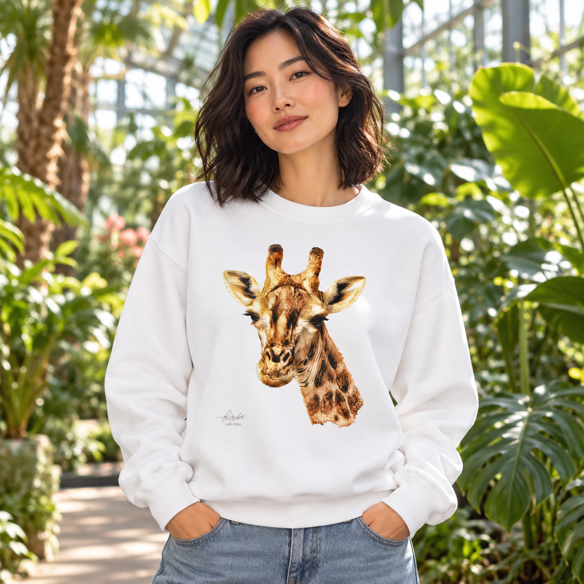 Giraffe Heavy Unisex Sweatshirt - HD Printing